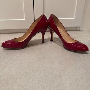 Red patent leather ladies shoes